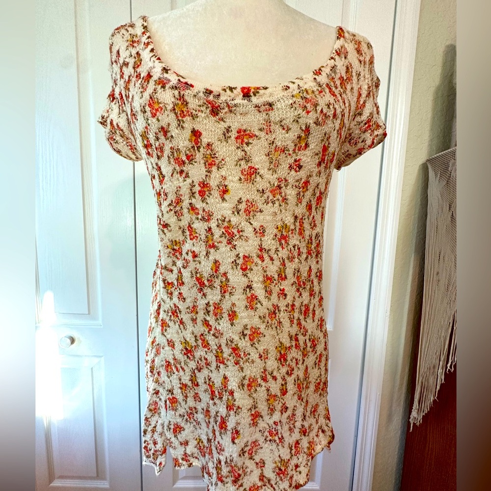 Free People flowered sweater top